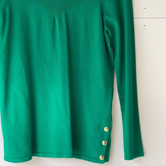 Green Sweater Blouse Top Shirt Button Sleeves St Patrick's Day Sweater, Sz M - Picture 6 of 12